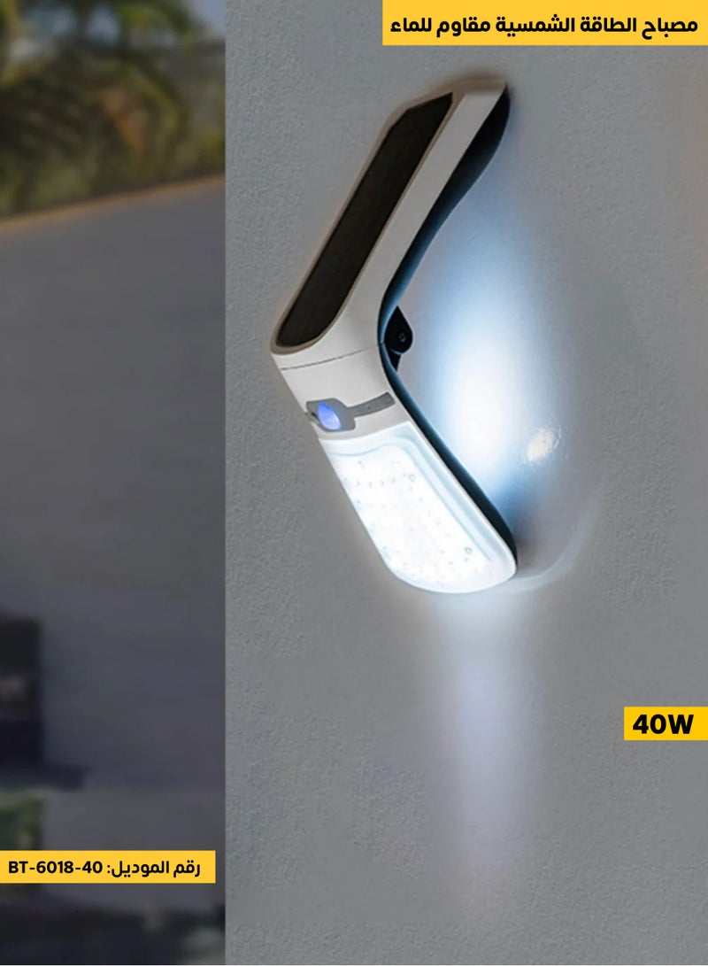 ACCEPT Solar powered LED wall light automatically turns on at night with bright white light when it gets dark 40W - Image 2