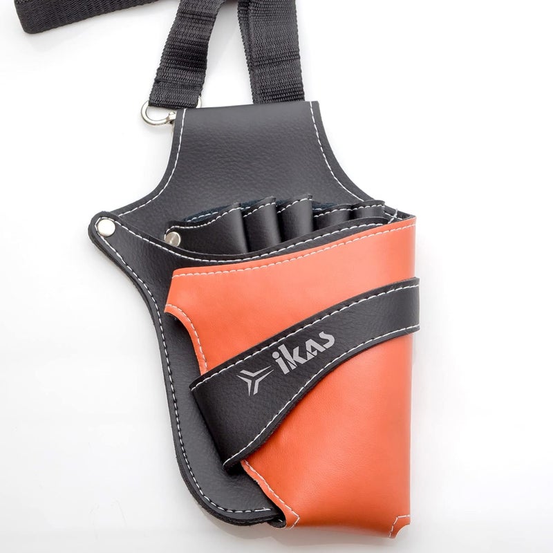 Ikas IKAS Scissor Holster  Multi Color PU Leather Shear Holder for Hairdressers Barbers  Pet Groomers  WaistShoulder Belt Shear Holder 