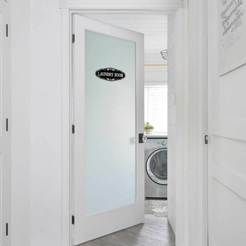 LUHIMO Laundry Room Door Sign for Business and Home，Self-adhesive Waterproof Cute Laundry Room Door Sticker Decals for House, Apartment, Hotel Laundromat Decor（Black） - Image 5