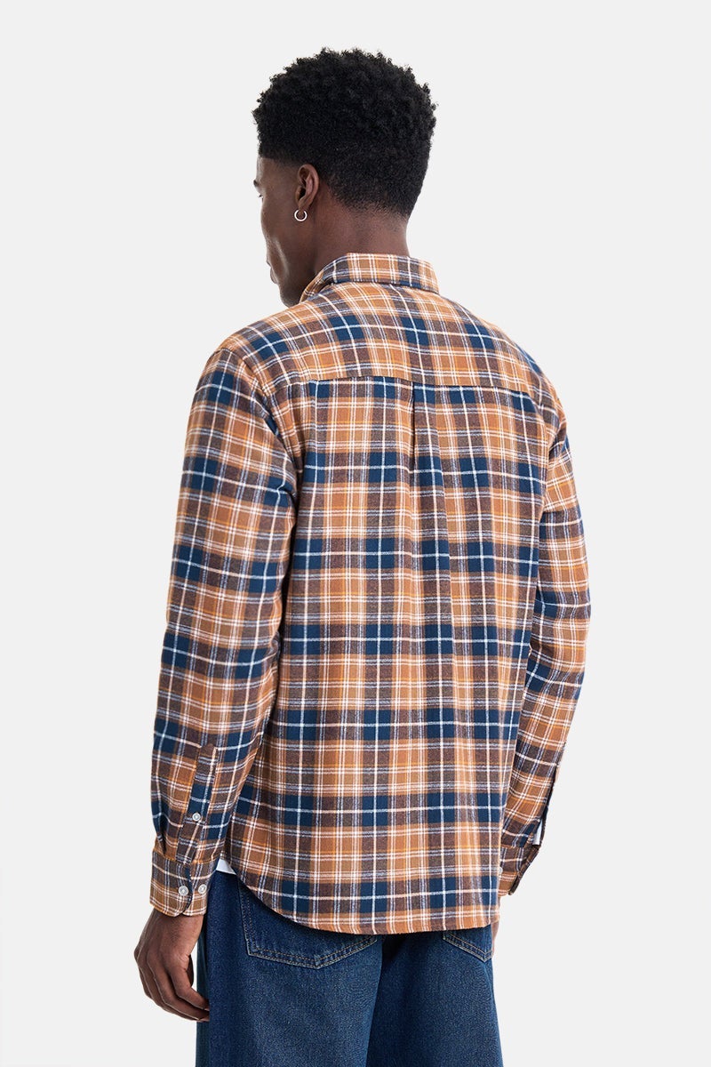 SNITCH Brown Checkered Long Sleeve Regular Fit Shirt - Image 5
