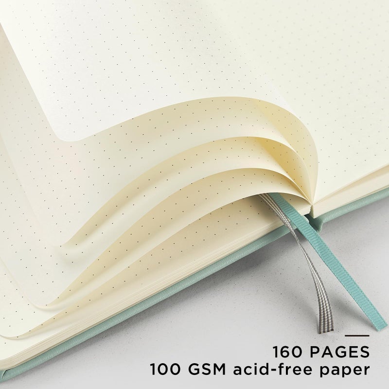&And Per Se ⩓ Per Se Dotted Journal Notebook  A5 Hardcover Leather Bullet Dotted Journal  160 Pages 100 Gsm Thick Paper  3 Sheets Of Stickers Included- 5.7'' X 8'' (Turquoise) - Image 4