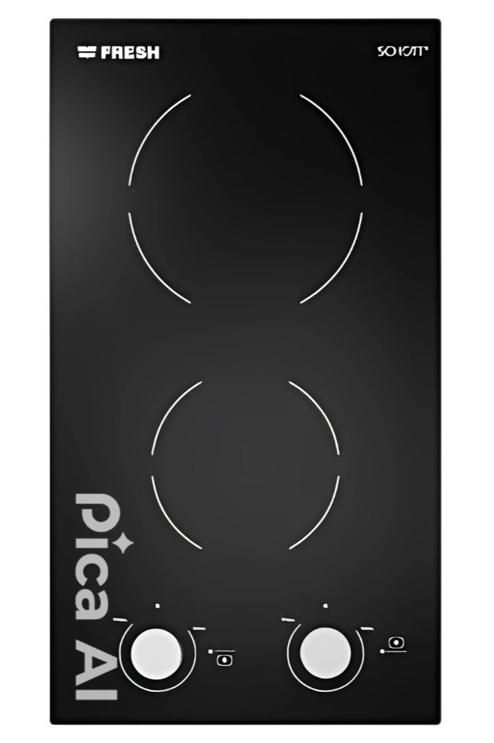 Fresh Built-in Electric Hob - 2 Heat Ceramic Glass Burners