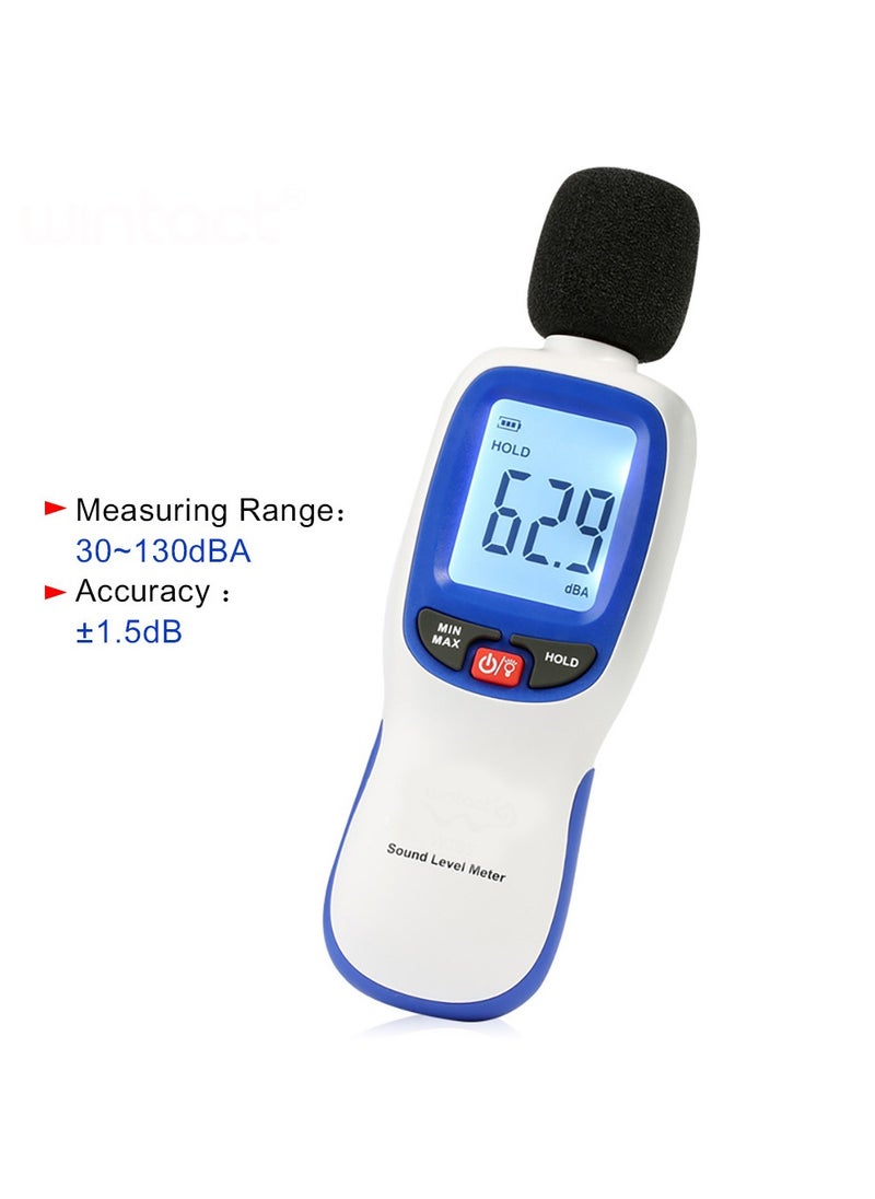 Decibel Meter Sound Level Reader 30-130dB(A), Hand-held Sound Noise Meter, Digital Noise Meter Decibel Monitoring Tester Calibrated Audio Noise Volume Measuring Tool