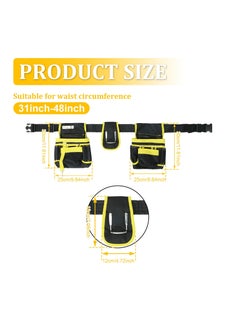 SYOSI Tool Belt Tool Pouch, Oxford Cloth Heavy Duty Tool Bag with 26 Pockets, Adjustable Tool Pouch Bag, Detachable Tool Belt Multifunction Tool Bag for Carpenter Electrician Woodworker Dad Gift  - Image 2