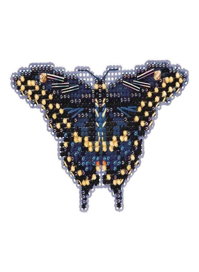 Mill Hill Black Swallowtail Butterfly Beaded Counted Cross Stitch Ornament Kit Mill Hill 2011 Spring Bouquet MH18-1103 - Image 1