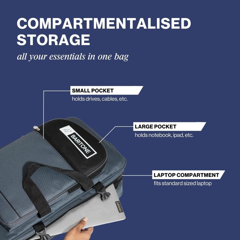 Baritone Case with Laptop Compartment for DJ Controller, Padded Cover Compatible with Pioneer DDJ-FLX4/DDJ-REV1/DDJ-400/DDJ-SB3/DDJ-RB/Roland DJ-202 Grey Bag - Image 4