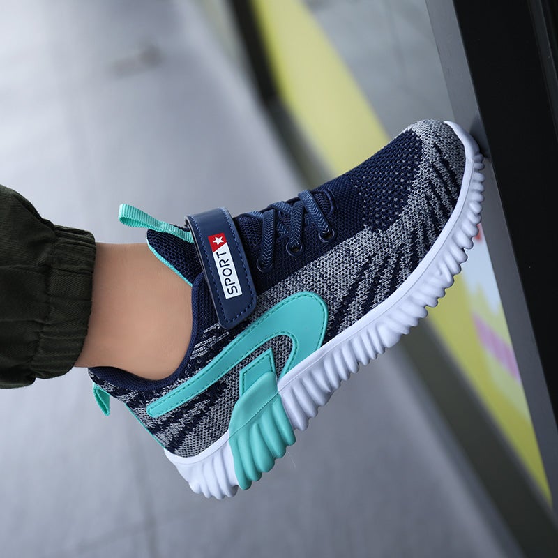 Boys' Shoes 2024 Autum New Spring And Autum Mesh Breathable Medium And Large Kidsren'S Boys' Sports Shoes - Image 3