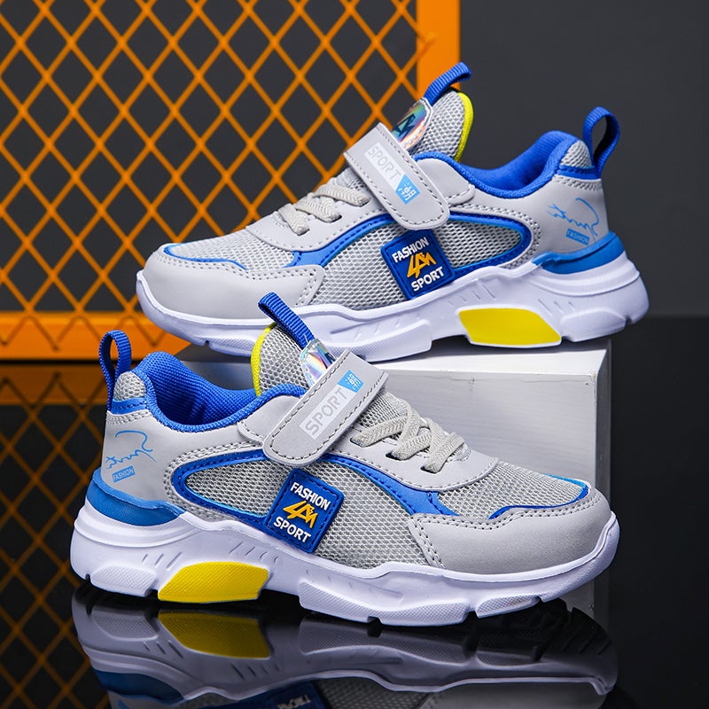 Boys' Shoes 2024 Autum New Spring And Autum Mesh Breathable Medium And Large Kidsren'S Boys' Sports Shoes - Image 1