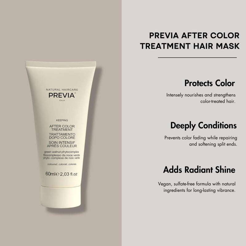 PREVIA Keeping After Color Treatment - Vegan Natural Hair Mask for Color Treated Hair - Maintain, Protect, Refresh & Restore The Hair and Color - 60ml - Image 2