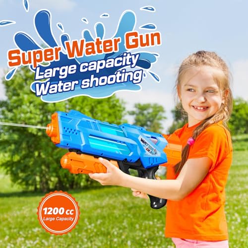 Quanquer Super Water Guns for Adults 2 Pack Super Guns Water Soaker Blaster Squirt Toy 1200cc with Excellent Range Gift Toys for Outdoor Swimming Pool Fighting Play Blue Green - Image 5