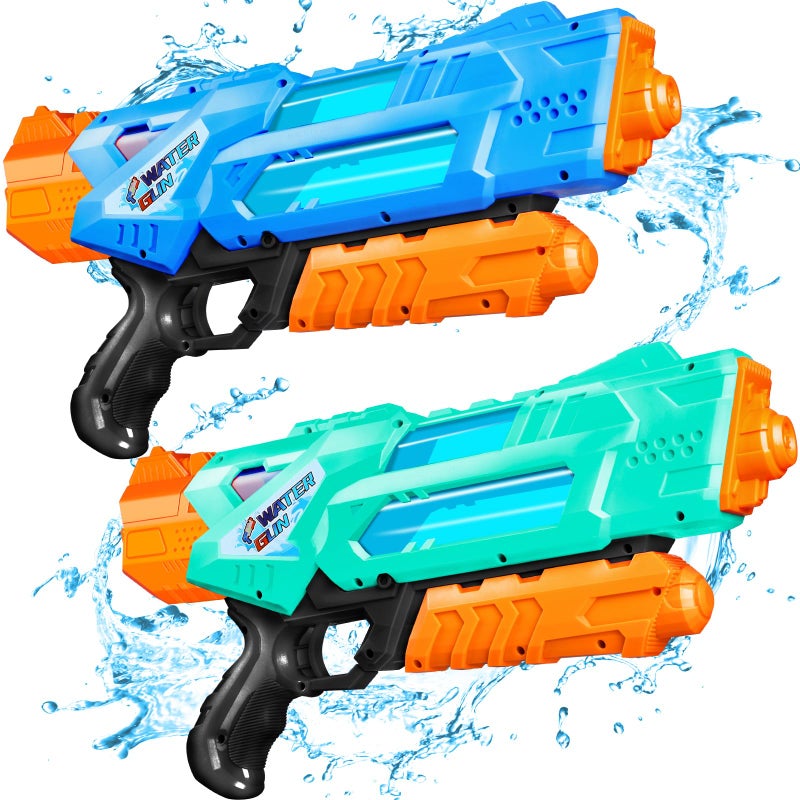Quanquer Super Water Guns for Adults 2 Pack Super Guns Water Soaker Blaster Squirt Toy 1200cc with Excellent Range Gift Toys for Outdoor Swimming Pool Fighting Play Blue Green - Image 3