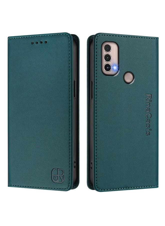 S-TOP Case For Motorola Moto E40 / E30 / E20 RC01 Dual-Folded Magnetic Suction RFID Leather Phone Case - Image 2