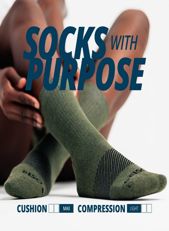 OS1st Wicked Comfort Merino Wool Crew Socks - Max Cushion, Light Compression, Blister Protection, Breathable (US, Alpha, Medium, Regular, Regular, Denim) - Image 2