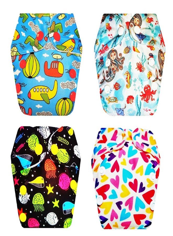 Dumbledo Premium Newborn Cloth Diaper with Integrated Soaker (Pack of 4) | Dry Feel and Comfortable | Breathable | Quick Dry | Trusted by Moms | 0 - 4 Months | Unisex Baby - Image 1