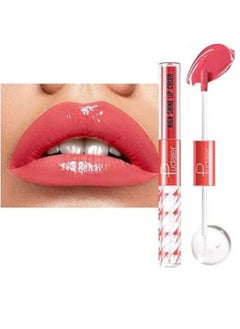High Shine Lip Gloss with Clear Fixed Color Lip Oil, Up to 12 Hours Long Lasting Dual Ended Liquid Lipstick, Lightweight and Non Sticky, 2ml (10)