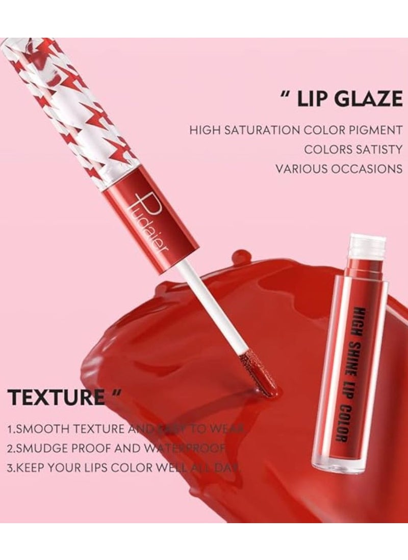 pudaier - High Shine Lip Gloss with Clear Fixed Color Lip Oil, Up to 12 Hours Long Lasting Dual Ended Liquid Lipstick, Lightweight and Non Sticky, 2ml (10) - Image 1
