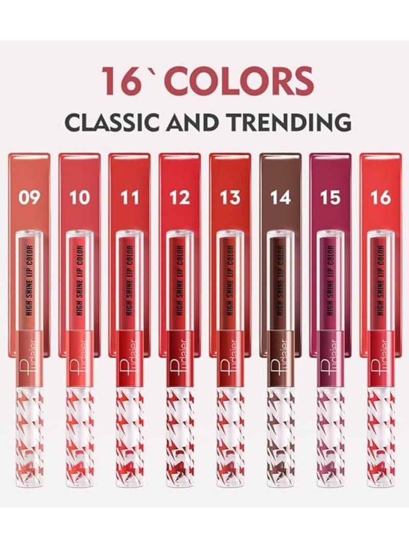 pudaier - High Shine Lip Gloss with Clear Fixed Color Lip Oil, Up to 12 Hours Long Lasting Dual Ended Liquid Lipstick, Lightweight and Non Sticky, 2ml (10) - Image 1