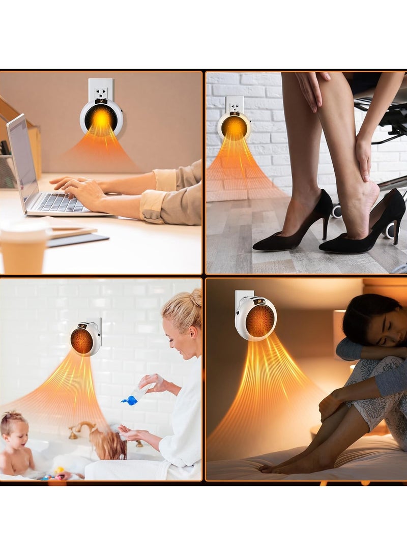 general 2-piece small space heater, 500W portable electric heater, with adjustable thermostat, timer, overheat protection and LED display - a quiet heater for bedrooms, offices, desks and indoor use - Image 3