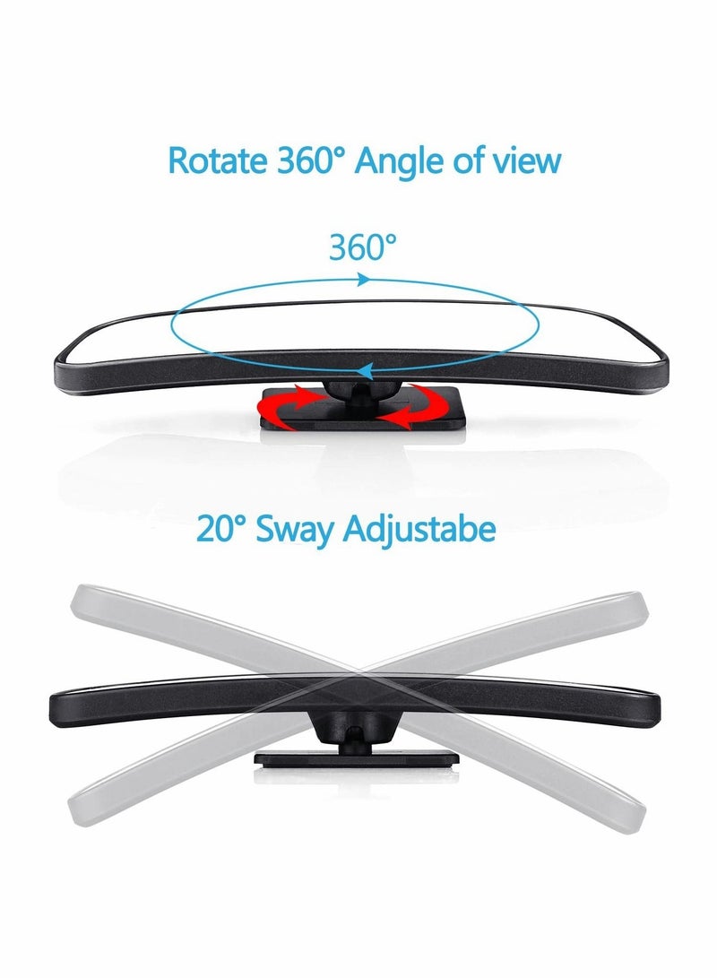 Excefore Blind Spot Mirror Rectangular, HD Glass Convex Lens Frameless Adjustable Blind Spot Mirror - Image 3