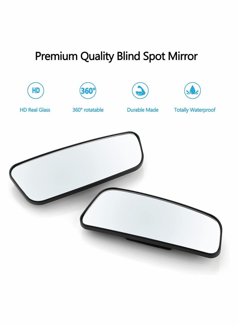 Excefore Blind Spot Mirror Rectangular, HD Glass Convex Lens Frameless Adjustable Blind Spot Mirror - Image 5