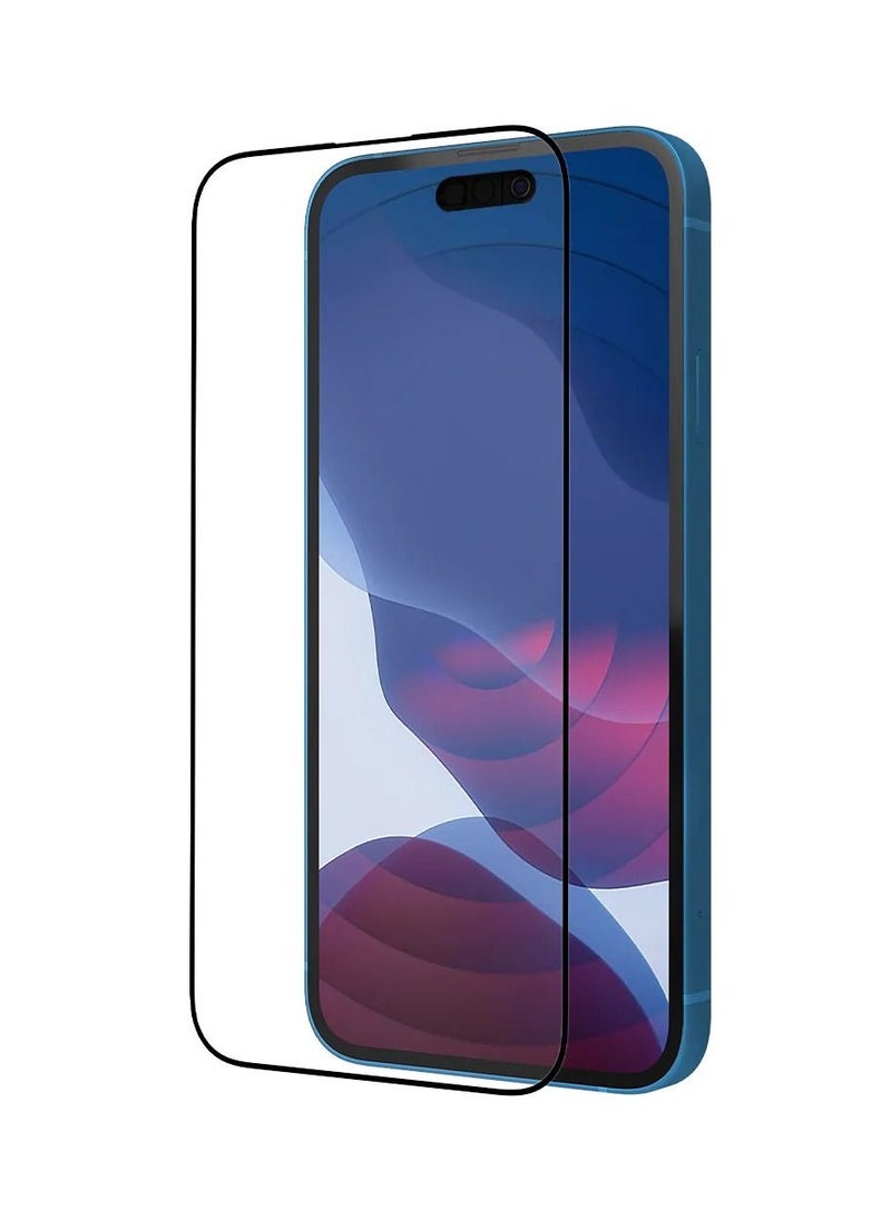 ماركة غير محددة - واقي شاشة شفاف من الزجاج المقسى لهاتف iPhone 14 Pro 6.1 مع تغطية من الحافة إلى الحافة وحماية مضادة للبكتيريا تتضمن أداة تثبيت سهلة - Image 1