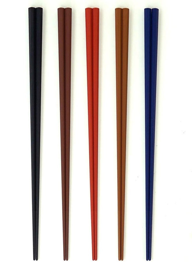 Sunlife Colorful Octagonal PBT Chopsticks, Made in Japan, Dishwasher Safe, 9.1 inches (23 cm), Set of 5 Pairs - Image 2