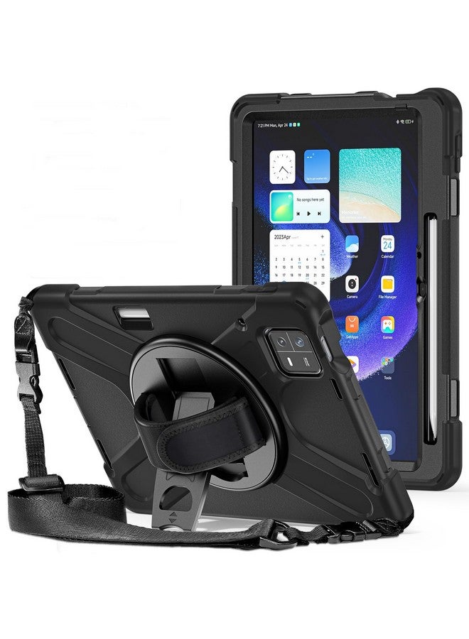 ProElite ProElite Rugged 3 Layer Armor case Cover for Xiaomi Mi Pad 6 11inch with Hand Grip and Rotating Kickstand with Shoulder Strap & Pen Holder, Black - Image 1