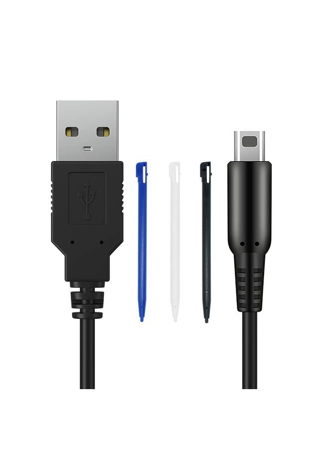CSTESVN DSi USB Charger Cable Kit, DSi Charger Cable and Stylus Pen Compatible with Nintendo DSi, Play and Charge Power Charging Cord for DSi, with 3 Stylus - Image 1