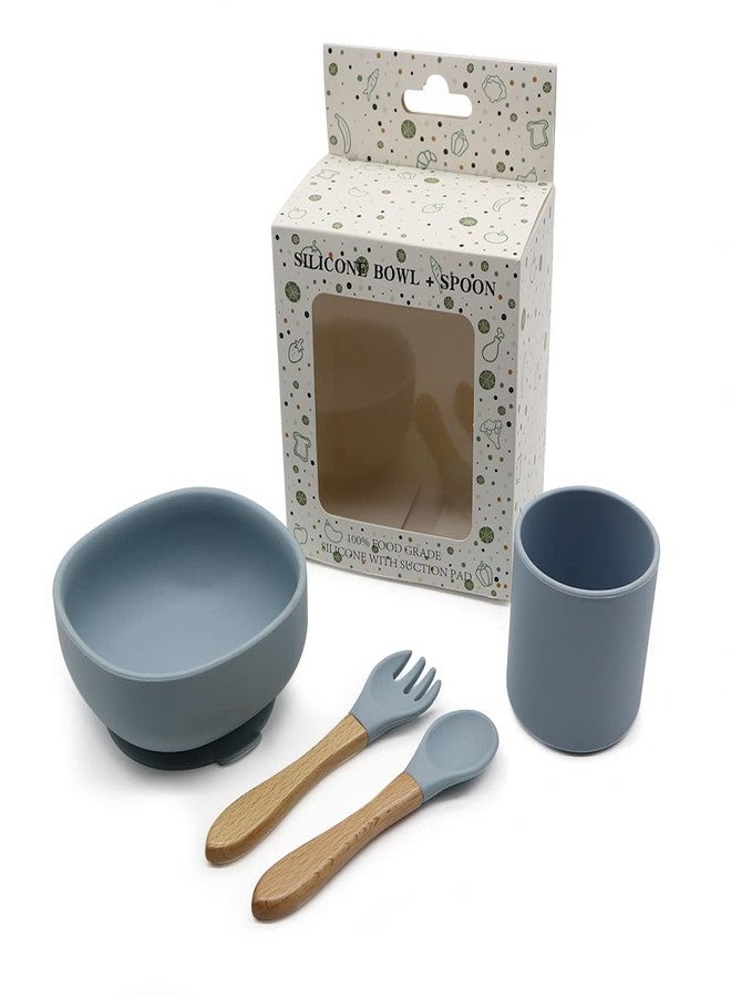 Vianz Food Grade Silicon Meal Set for Baby, BPA Free, Microwave Dishwasher Safe, Bowl with Suction, Spill Proof, Food Training, Useful Gift for Kids (Grey, 4) - Image 4