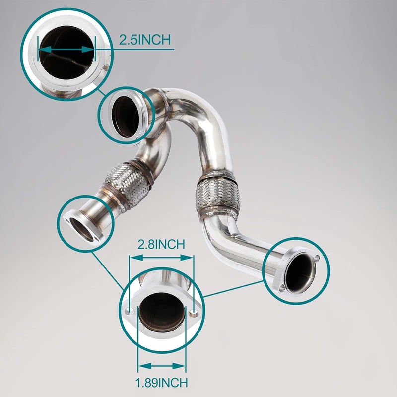 HQPASFY Turbocharger Y-Pipe Up Pipe for 2003-2007 Ford 6.0L Powerstroke Diesel Replaces# 679-011, 5C3Z6K854CA - Image 3