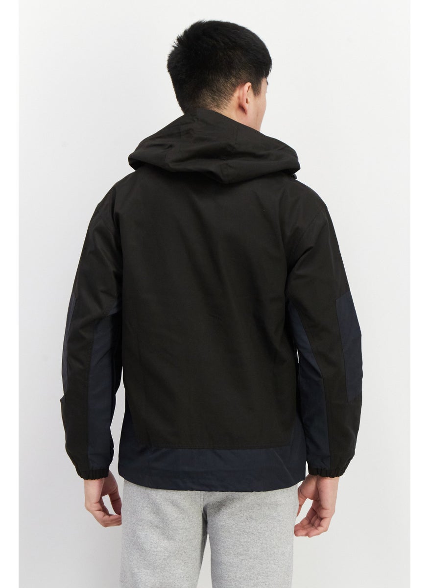 adidas Originals Men Sportswear Fit Long Sleeve Hooded Jacket, Black  - Image 3