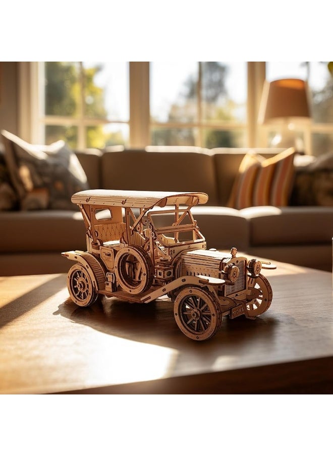 Robotime ROBOTIME MC801 Vintage Car 3D Puzzle, 3D Wooden Puzzle Retro Car Model Kits to Build for Adults, Gift for Antique Car Lovers Aesthetic Home Decor  - Image 1
