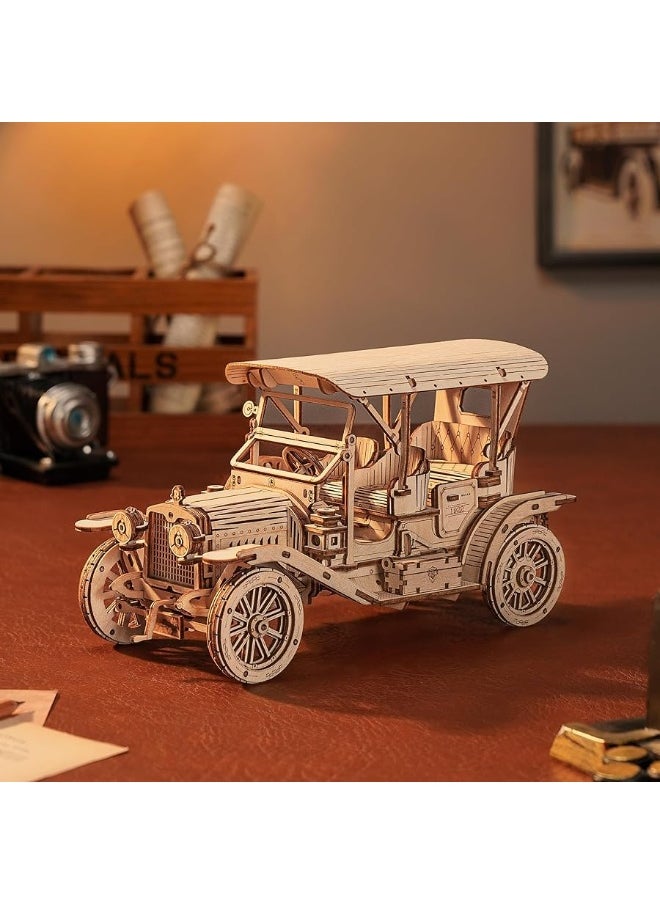 Robotime ROBOTIME MC801 Vintage Car 3D Puzzle, 3D Wooden Puzzle Retro Car Model Kits to Build for Adults, Gift for Antique Car Lovers Aesthetic Home Decor  - Image 4