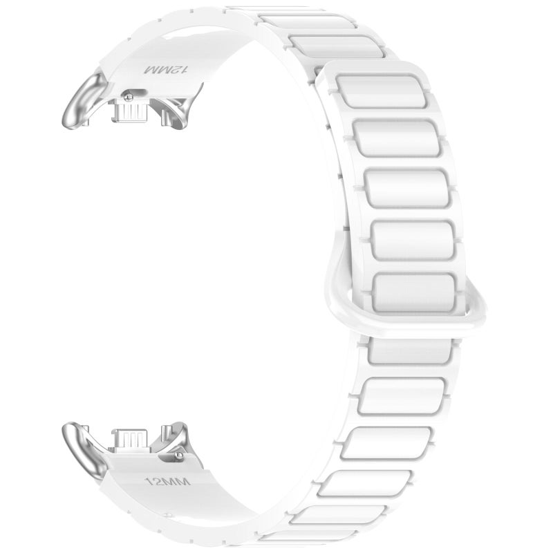 For Xiaomi Smart Band 10 / 9 / 8 I-Shaped Dual Color Magnetic Silicone Watch Band(White) - Image 2