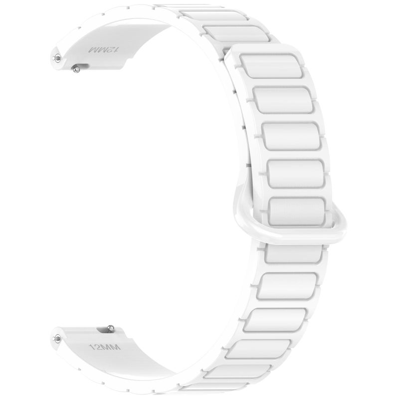For Xiaomi Smart Band 10 / 9 / 8 I-Shaped Dual Color Magnetic Silicone Watch Band(White) - Image 3