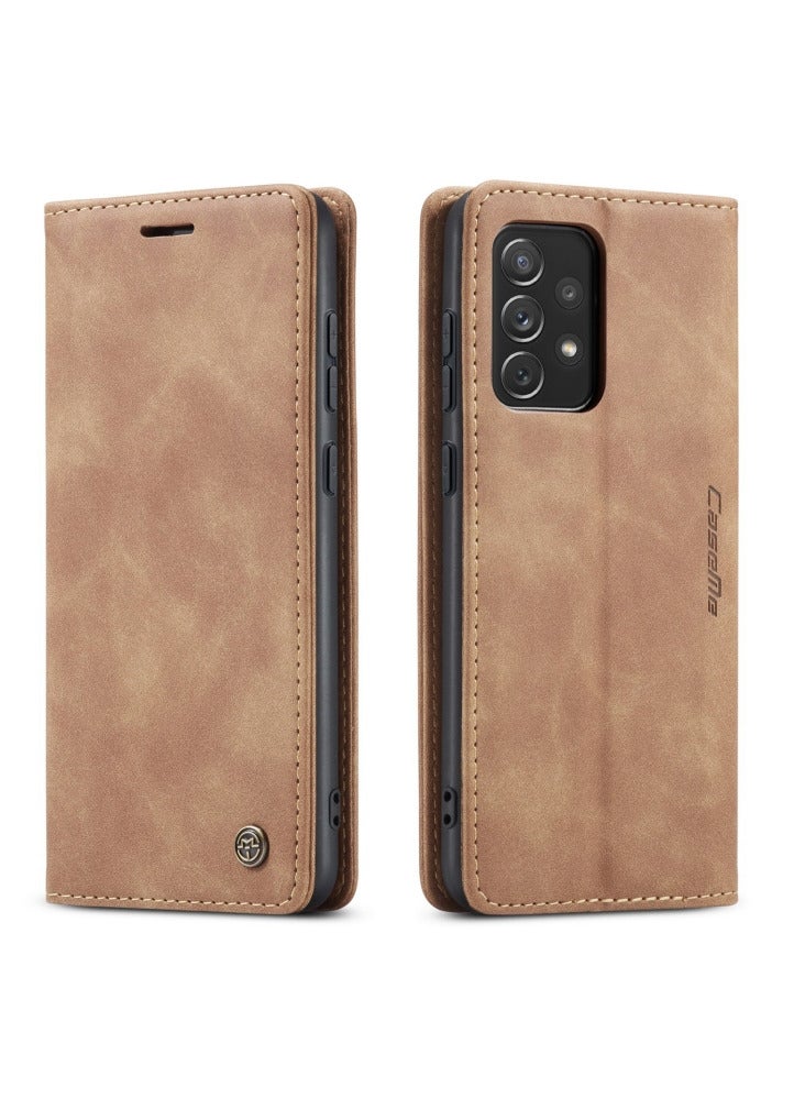 كيس مي جراب جلدي لموبايل سامسونج جلاكسي ايه 73 5 جي من كيس مى جراب حماية قابل للطي مع مسند مغناطيسي وفتحات للبطاقات - بني - Image 2