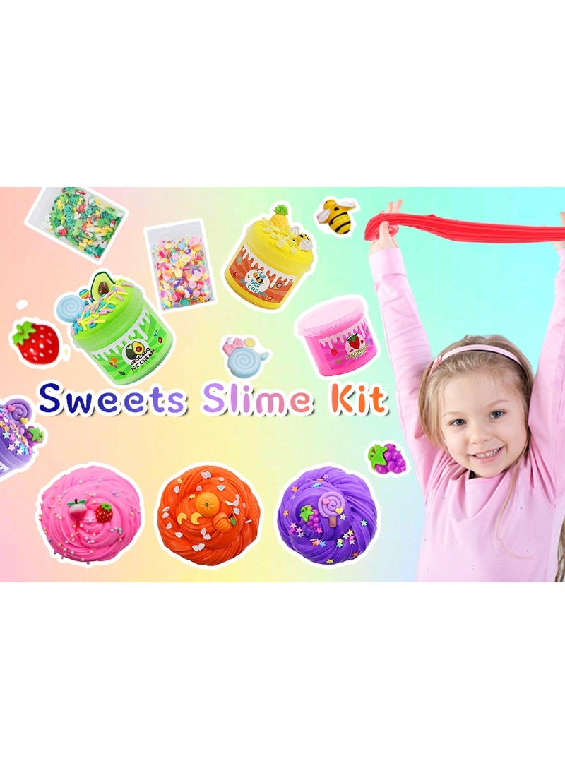 يونيكبيبي 10 قطع من السلايم للأطفال، مجموعة سلايم الحلوى والآيس كريم مع سلايم ناعم وفاكهة مجسمة، سلايم سحابي للأطفال الصغار والكبار، ألعاب حفلات ترفيهية آمنة للأطفال 6+ - Image 2