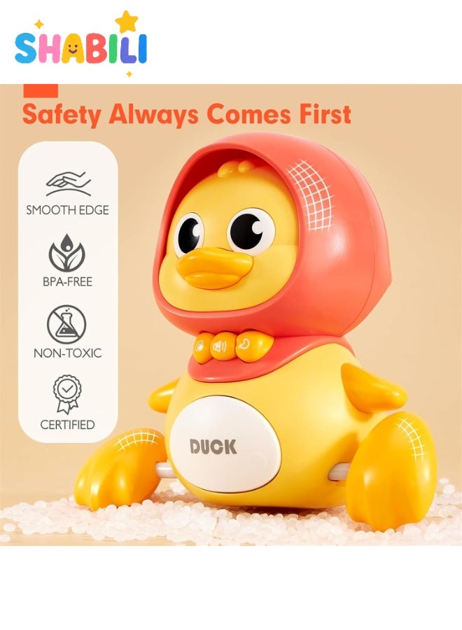 شبيلي لعبة عائلة بطّ متمايلة مغناطيسية موسيقية، الأم مع بطّتين تتبعانها بأضواء و٦ ألحان ومستويات صوت ثلاثية، تشجّع على الحبو ووقت الاستلقاء على البطن، بلاستيك ABS آمن، هدية تعلّم مبكر للرضّع بعمر ١٢ شهرًا فأكثر (أصفر) - Image 4