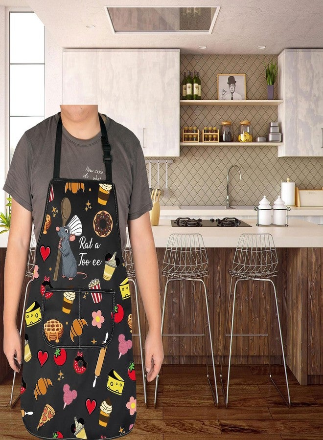 HOLLP Rat Gift Rat a Too ee Waterproof Apron Rat Lover Gift Rat Cartoon Pattern Apron Cute Mouse Cartoon Gifts(Rat a Too ee) - Image 5