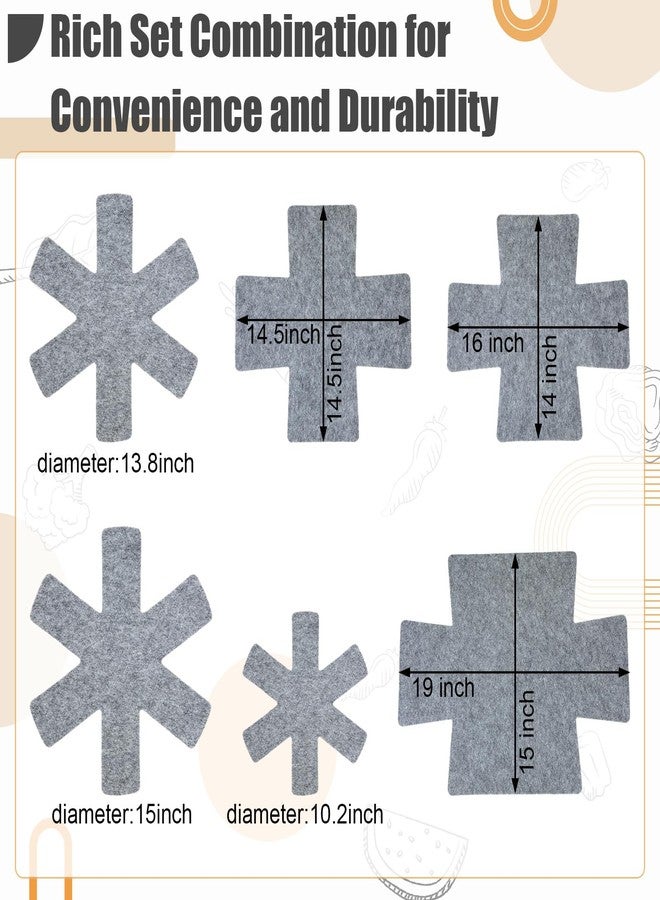 Funnymoom 24 Pack 3 Sizes & 2 Different Shape Pot and Pan Protectors Cookware Protector Pot Dividers, Stacking Separators Pads for Bakeware/pots/pan/Dish, Shape of Cross and Pozidriv(Pure Gray) - Image 2