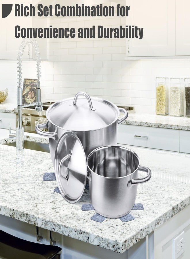 Funnymoom 24 Pack 3 Sizes & 2 Different Shape Pot and Pan Protectors Cookware Protector Pot Dividers, Stacking Separators Pads for Bakeware/pots/pan/Dish, Shape of Cross and Pozidriv(Pure Gray) - Image 4