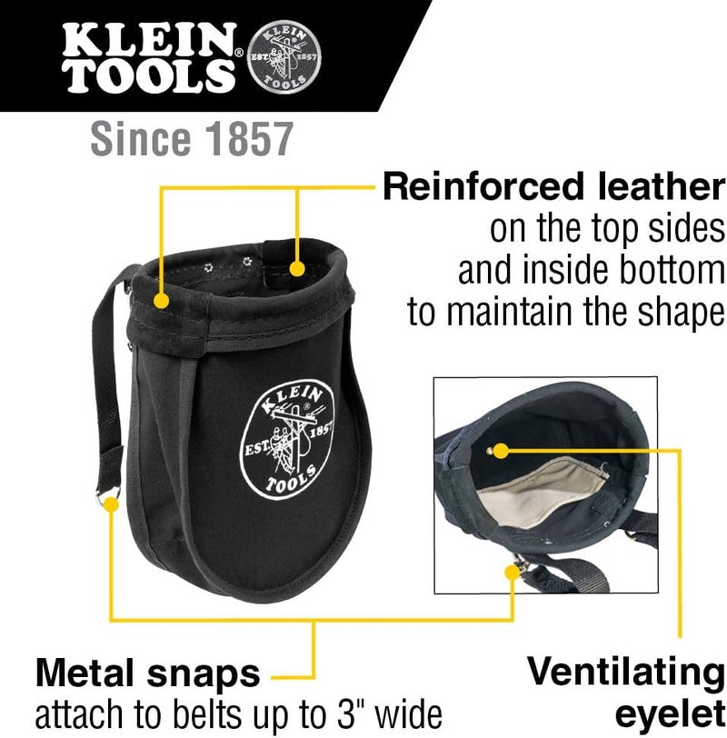 Klein Tools 51A Utility Tool Pouch for Nuts and Bolts with Interior Pocket - Durable Canvas, 9 x 3.5 x 10-Inch - Image 2