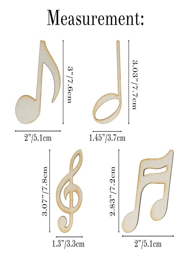 مجموعة سمر راي المكونة من 60 قطعة من الخشب المقطوع بالليزر، مثالية لتزيين الحفلات والمناسبات الفنية وتزيين الغرف (نوتات موسيقية). - Image 4