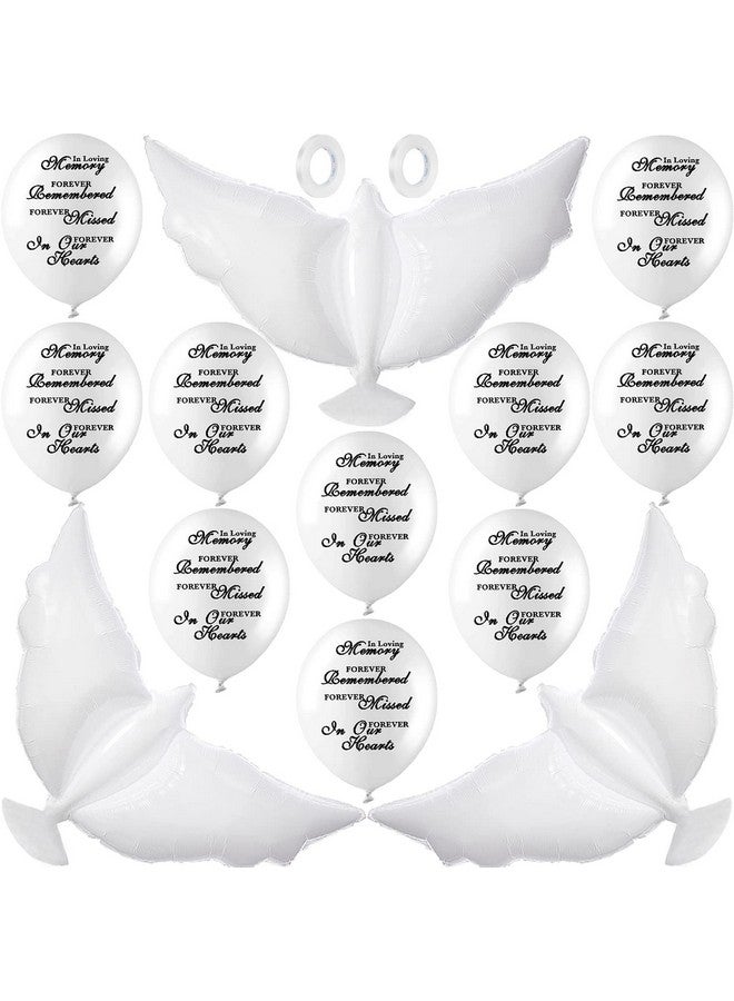 Jishi - Dove Memorial Balloons To Release In Sky, Biodegradable Funeral Balloons Memorial Decorations For Celebration Of Life Party Happy Birthday In Heaven, 30 Memorial Balloons & 3 White Dove Balloons - Image 1
