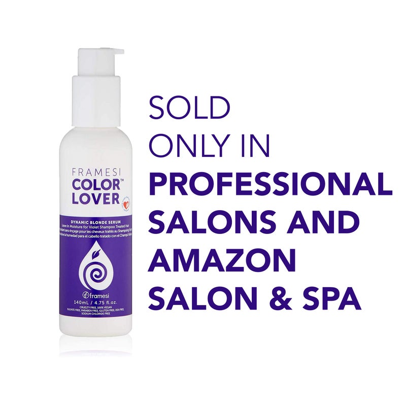 FRAMESI Color Lover Dynamic Blonde Serum, 4.75 fl oz, Sulfate Free Daily Leave In Conditioner, Color Treated Hair - Image 3