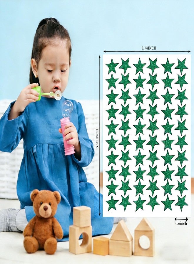 Boan 1200 PCS Holographic Star Stickers, 0.6" Sparkly Foil Reward Stickers for Kids, Behavior Chart Student Planner Stickers, Teacher Classroom Supplies for DIY Craft Decoration (Green) - Image 5