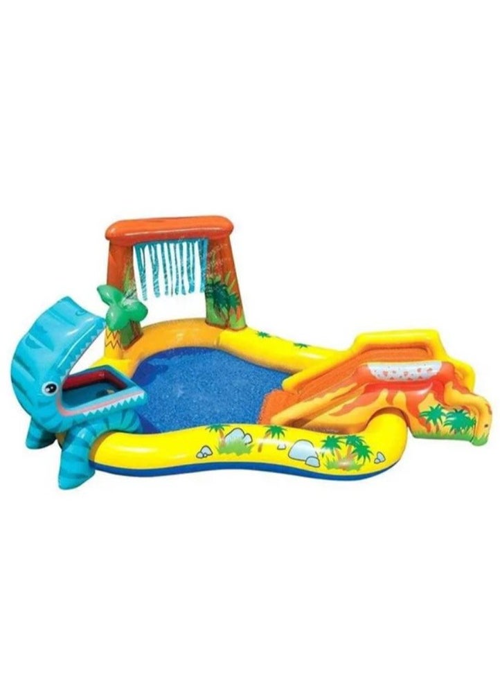 MARAH TOYS Swimming pool play center inflatable pool unique design dinosaur water slide 249x191x109 cm  - Image 4