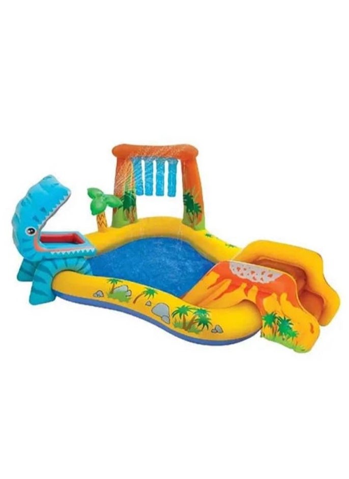 MARAH TOYS Swimming pool play center inflatable pool unique design dinosaur water slide 249x191x109 cm  - Image 1