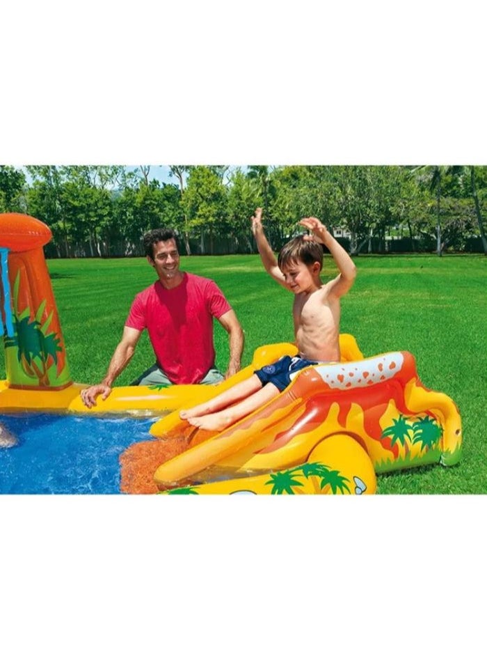 MARAH TOYS Swimming pool play center inflatable pool unique design dinosaur water slide 249x191x109 cm  - Image 3