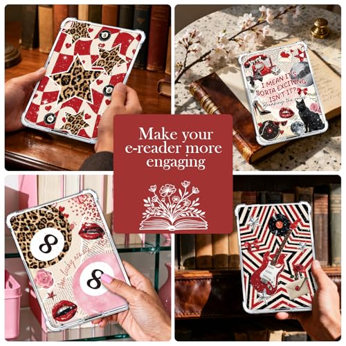 Rngmsi Insert Cardstock for Clear Case - 8Pcs Y2K Aesthetic Cardstock Inserts Compatible with Kindle Paperwhite 11th-12th, 6.9"X4.8" Leopard Print Papers for E-Reader Clear Back Cover Accessories - Image 4